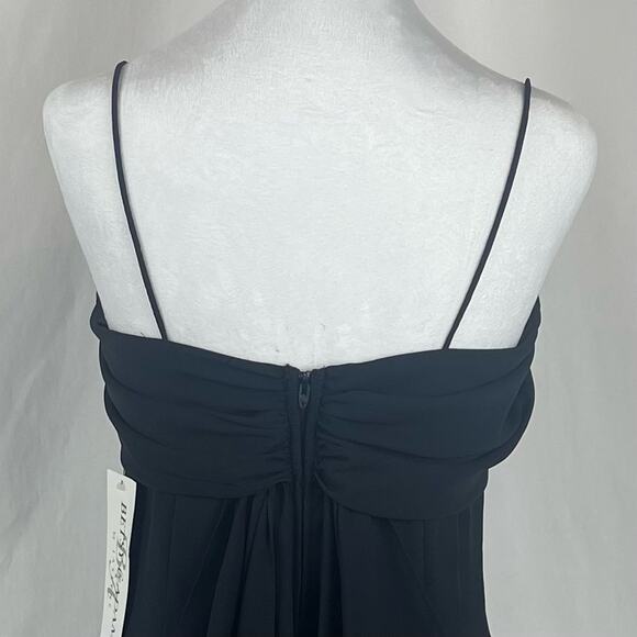 Betsy & Adam Sheer Black Draped BalletCore Spaghetti Strap Dress NWT Size 8 - Picture 6 of 13